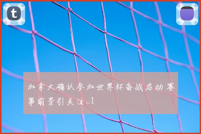 加拿大确认参加世界杯备战启动 赛事前景引关注_1